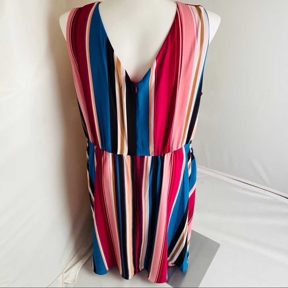 Roz and Ali multicolor wrap dress with waist tie 22 - Picture 3 of 6